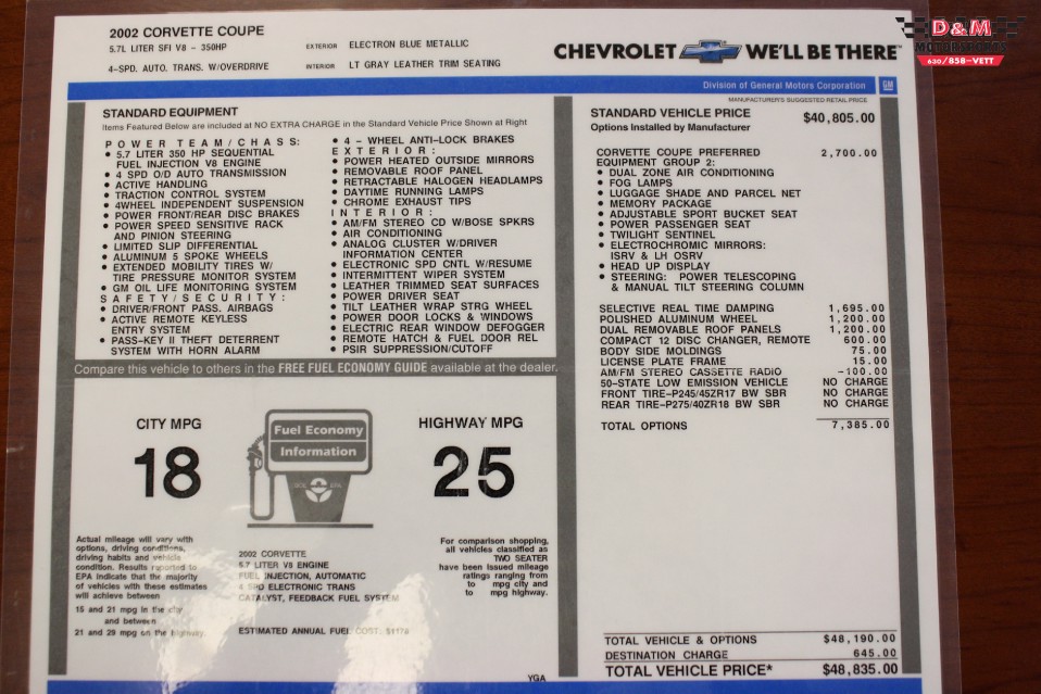 2002 Chevrolet Corvette Coupe