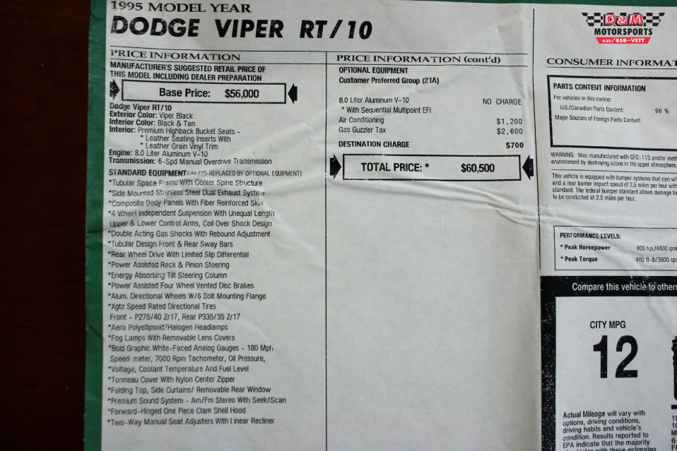 1995 Dodge Viper RT/10