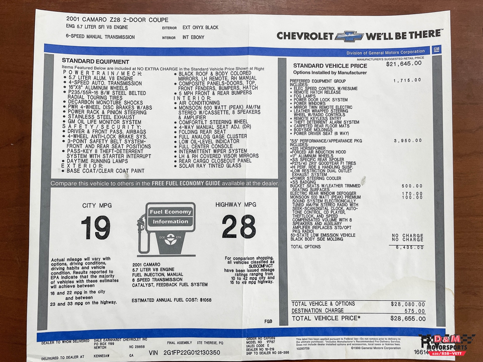 Used 2001 Chevrolet Camaro Z28/SS Coupe | Glen Ellyn, IL